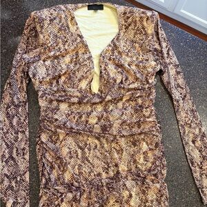 Elegant Snakeskin Print Dress